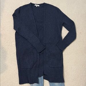 Madewell Dark Navy Open-Front Pocket Cardigan